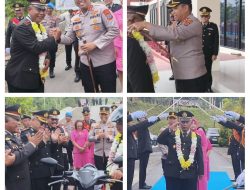 ‎Haru Dan Penuh Penghormatan, Kapolres Mitra Pimpin Tradisi Gerbang Pora Antar Kabag Ren AKP Imam Sarjono Memasuki Masa Purna Bakti