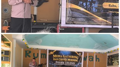Pererat Sinergitas, Polsek Lolayan Gelar Media Gathering dan Coffee Morning Bersama Insan Pers